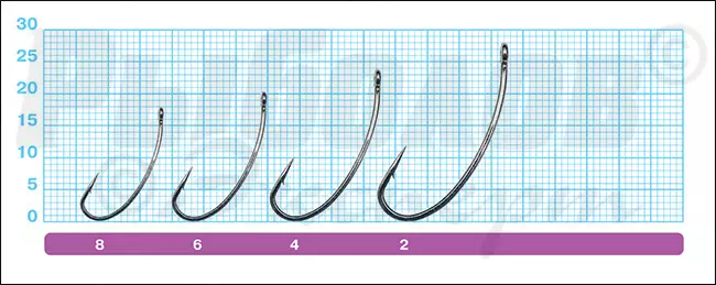 Размеры крючков Owner 53268 (С-8) Carp Up