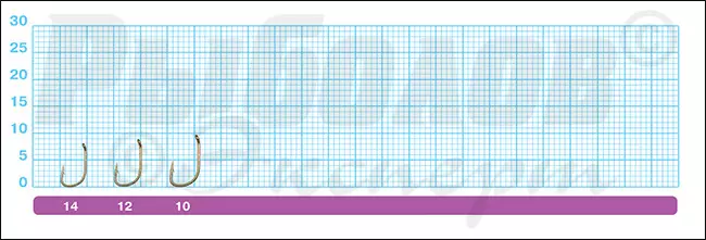 Размеры крючков Owner 50152 Amano Tenkara