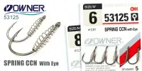 Одинарный крючок OWNER, 53125, колечко, пружинка, черный BC