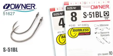 Одинарный крючок OWNER TROUT SALMONS (S-51BC)
