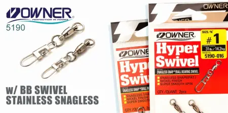 5190 Stainless Snagless Snap W/ BB Swivel