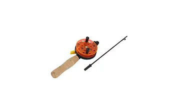Удильник универсальный с катушкой D=75мм с длинной пробковой рукояткой