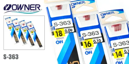 Одинарный крючок OWNER 50363 с поводком без петли 65см. S-363