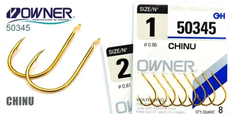 Одинарный крючок OWNER, 50345, лопатка, золото