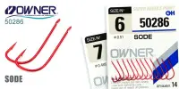 Одинарный крючок OWNER, 50286, лопатка, красный