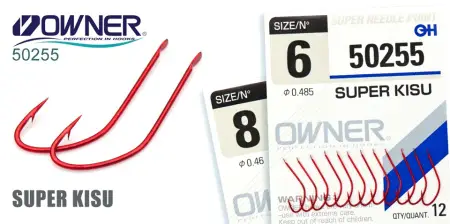 Одинарный крючок OWNER, 50255, лопатка, красный