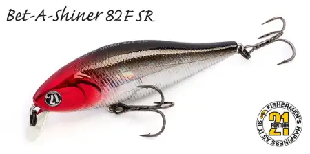 Воблер PONTOON21, Bet-A-Shiner 91F-SR, 91мм, 16.4 гр., 0.1-0.3 м.