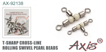AX-92138 T-Sharp Cross-Line Rolling Swivel Pearl Beads