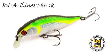 Воблер PONTOON21, Bet-A-Shiner 91F-SR, 91мм, 16.4 гр., 0.1-0.3 м.