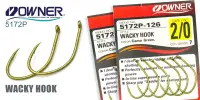 Одинарный крючок Owner Wacky, 5172P, колечко, зеленый